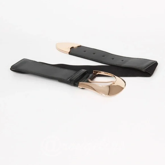 Black Belt Gold Tone Buckle - Picture 6 of 8